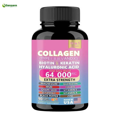 Un buen precio. I II V X Plus 14 en 1 cápsulas de colágeno multivitamínico suplementos de colágeno marino en línea
